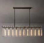 60 Inch Textured Glass Rectangular Chandelier - Calamette