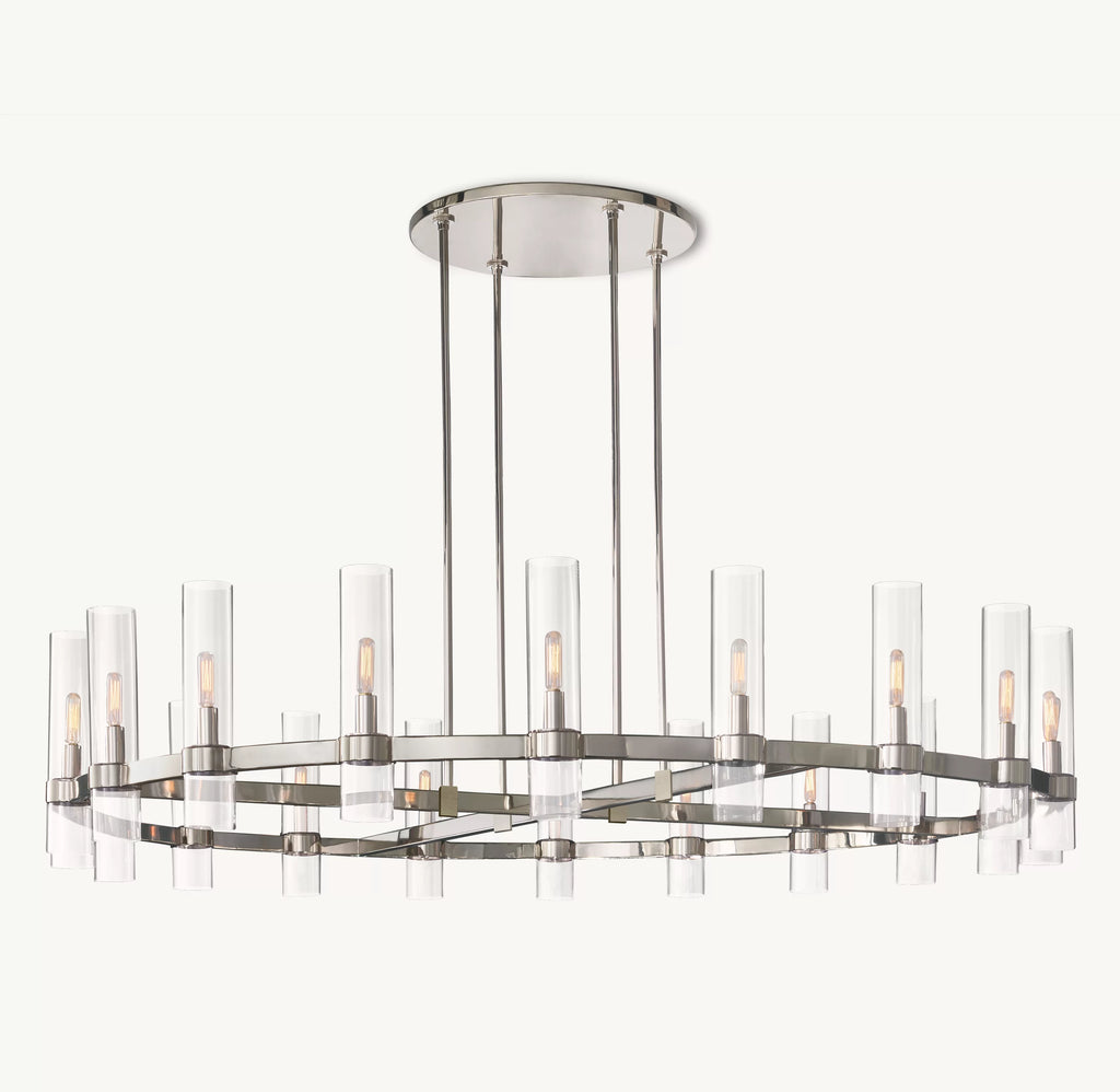 60 Inch Cylindrical Glass Candle Round Chandelier - Ravelle
