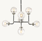 34 Inch Clear Glass Sputnik Globe Chandelier - Bistro