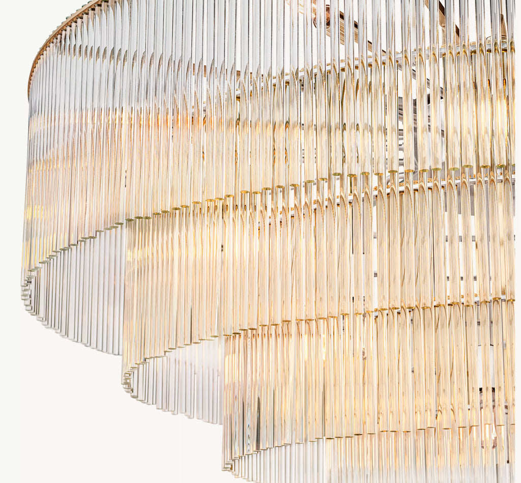 40 Inch Crystal Rod Tiered Chandelier - Amadeo