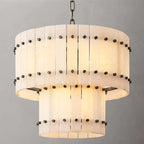 22 Inch Alabaster Two-Tier Chandelier - San Marco
