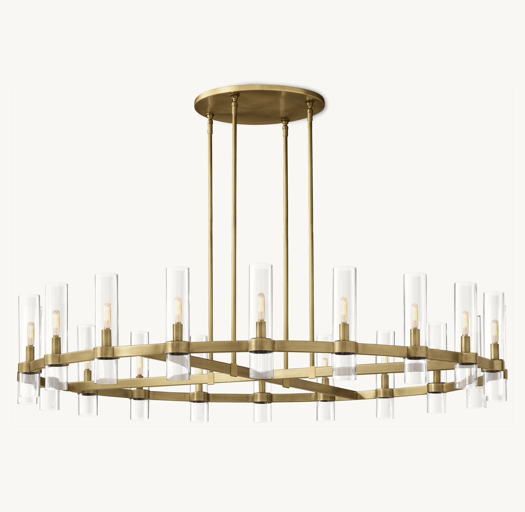 60 Inch Cylindrical Glass Candle Round Chandelier - Ravelle