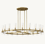 60 Inch Cylindrical Glass Candle Round Chandelier - Ravelle