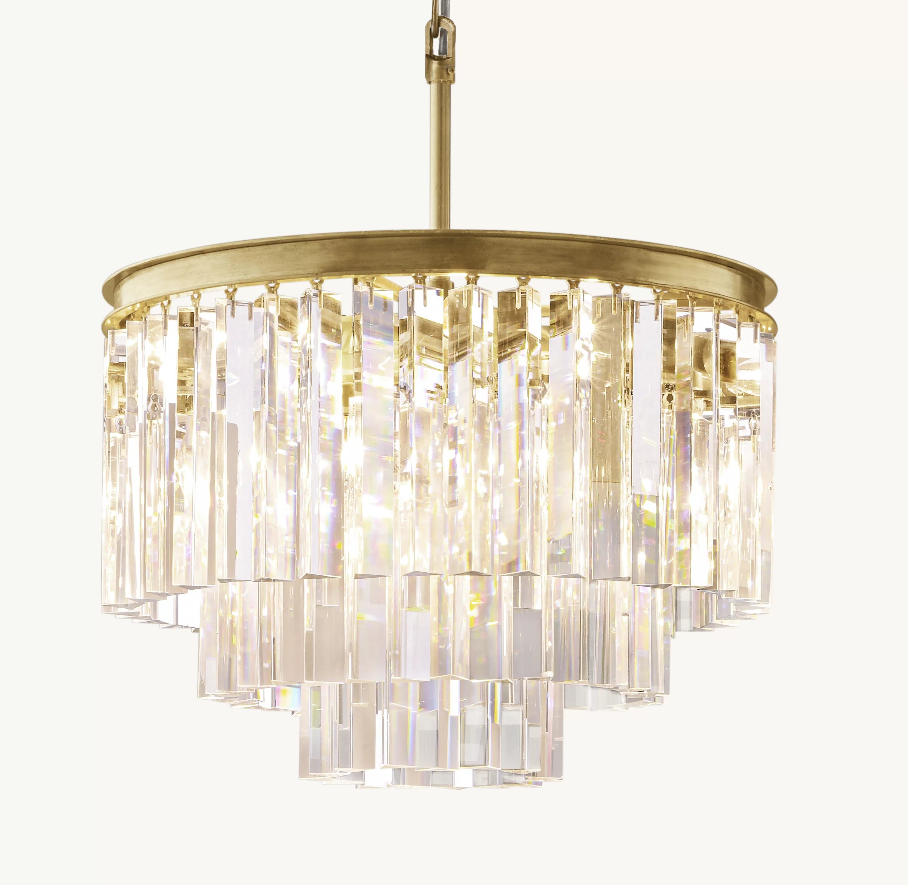 20 Inch Crystal Prism Tiered Chandelier - Odeon