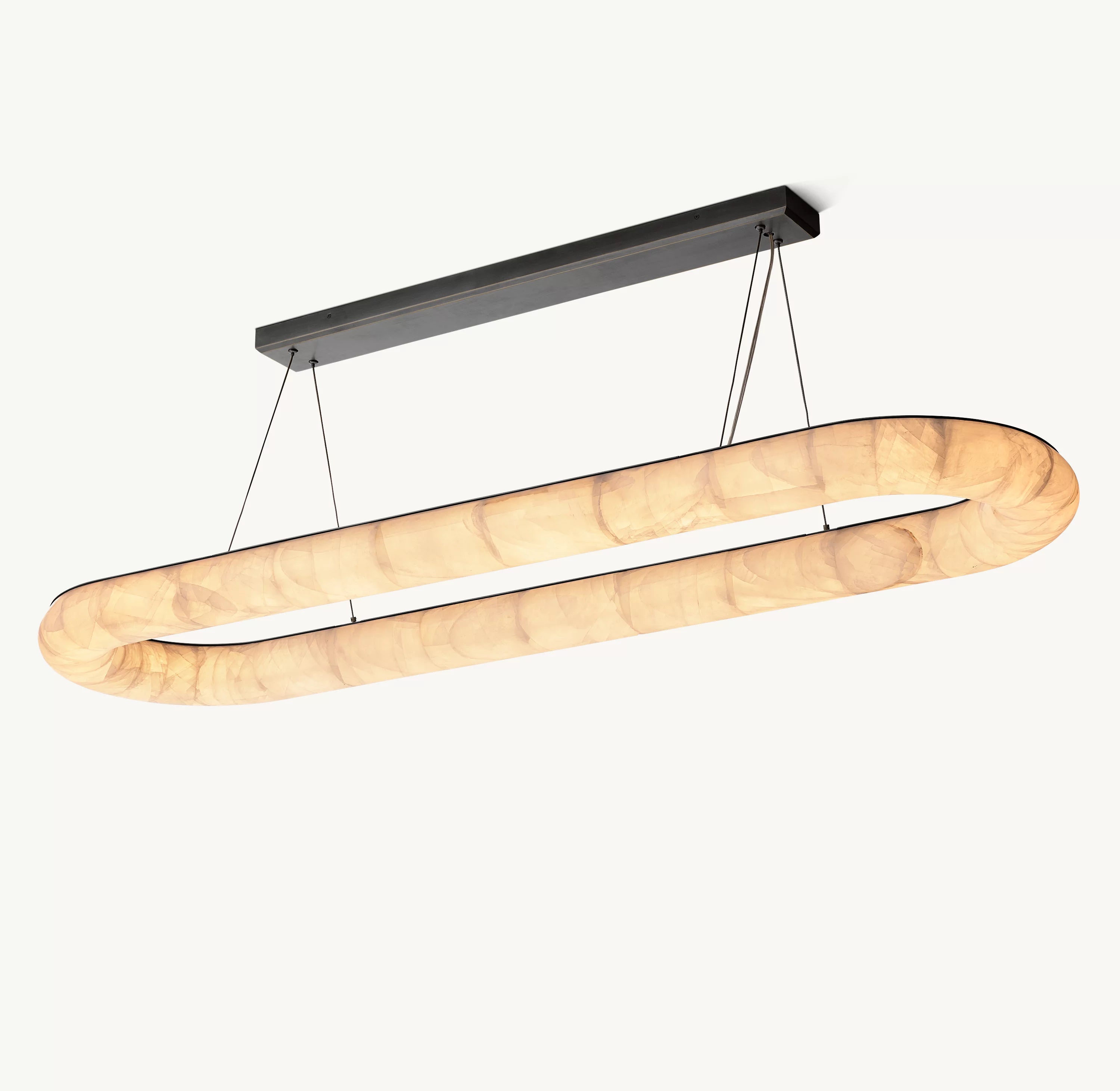 74 Inch Lisse Oval Alabaster Chandelier - Rivage