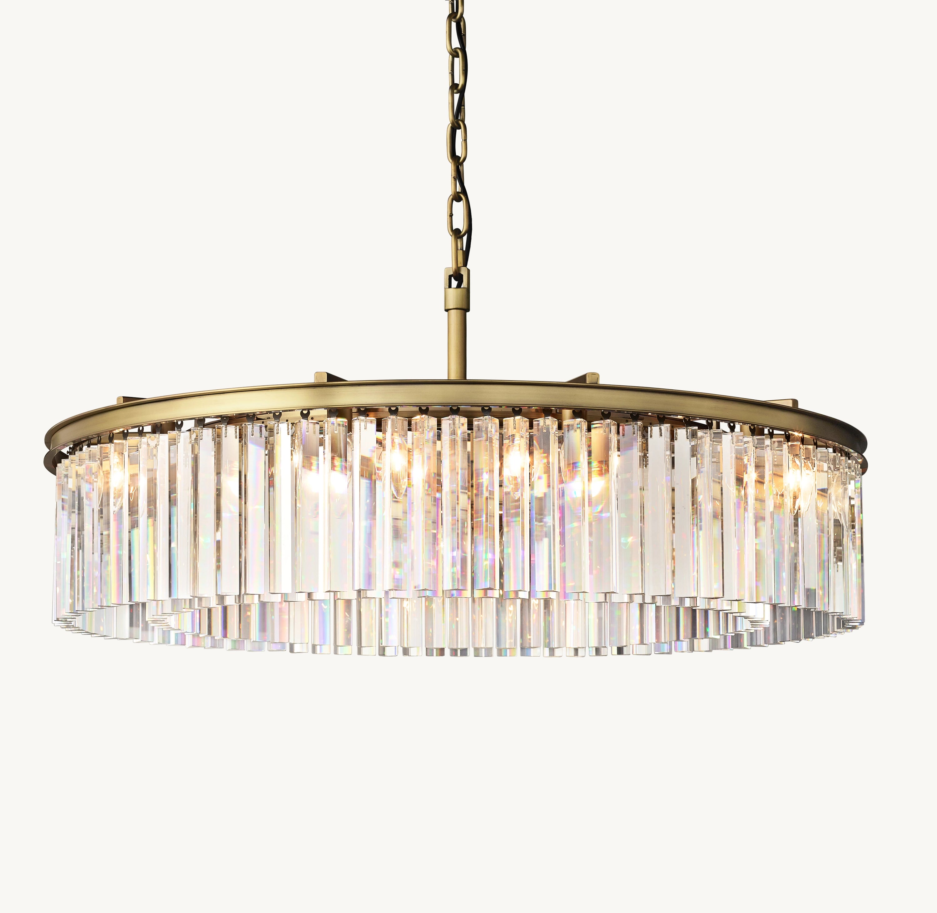 43 Inch Crystal Prism Round Chandelier - Rhys