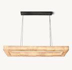 54 Inch Lueur Rectangular Alabaster Chandelier - Rivage