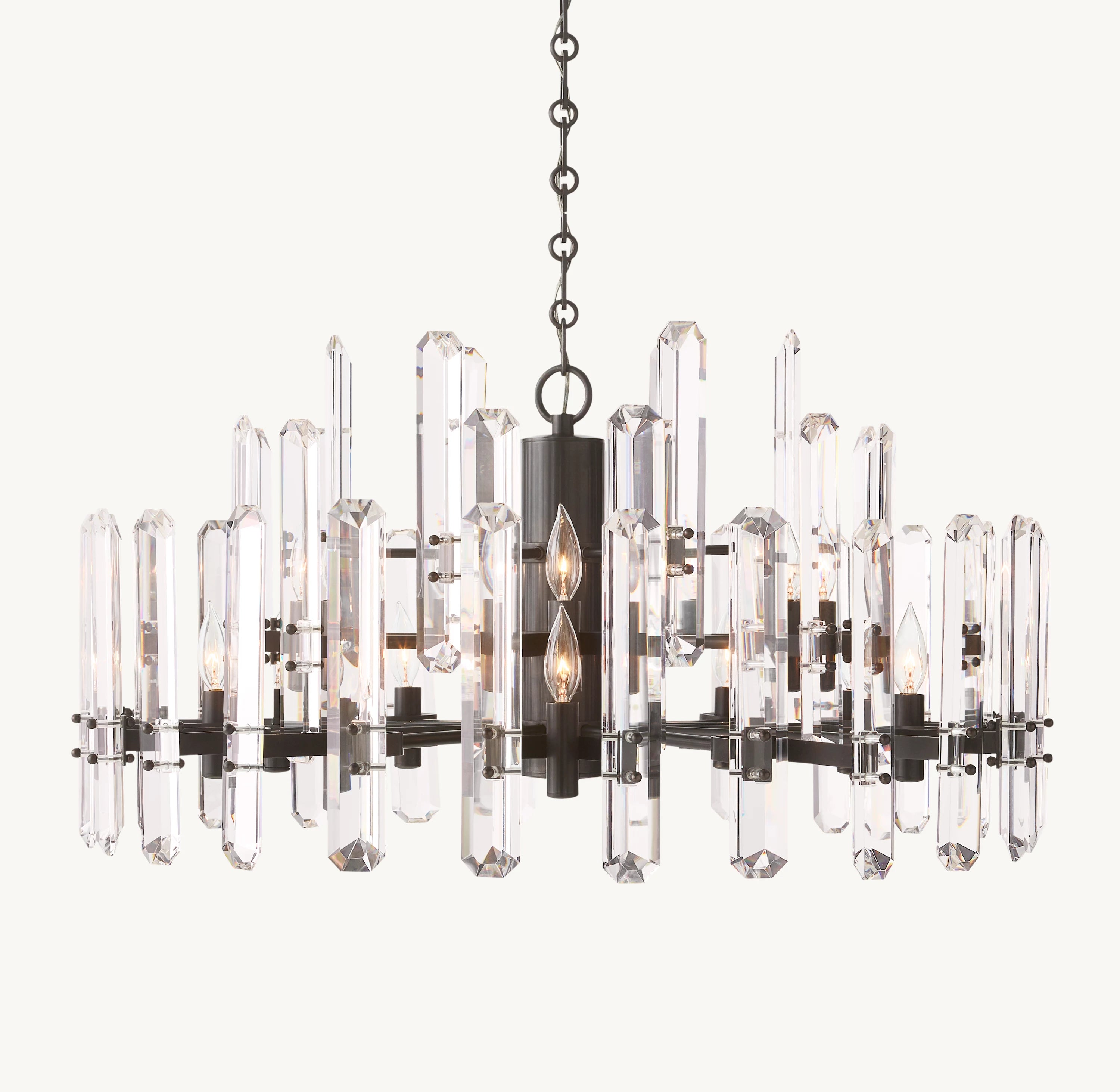 36 Inch Crystal Prism Round Chandelier - Bonnington