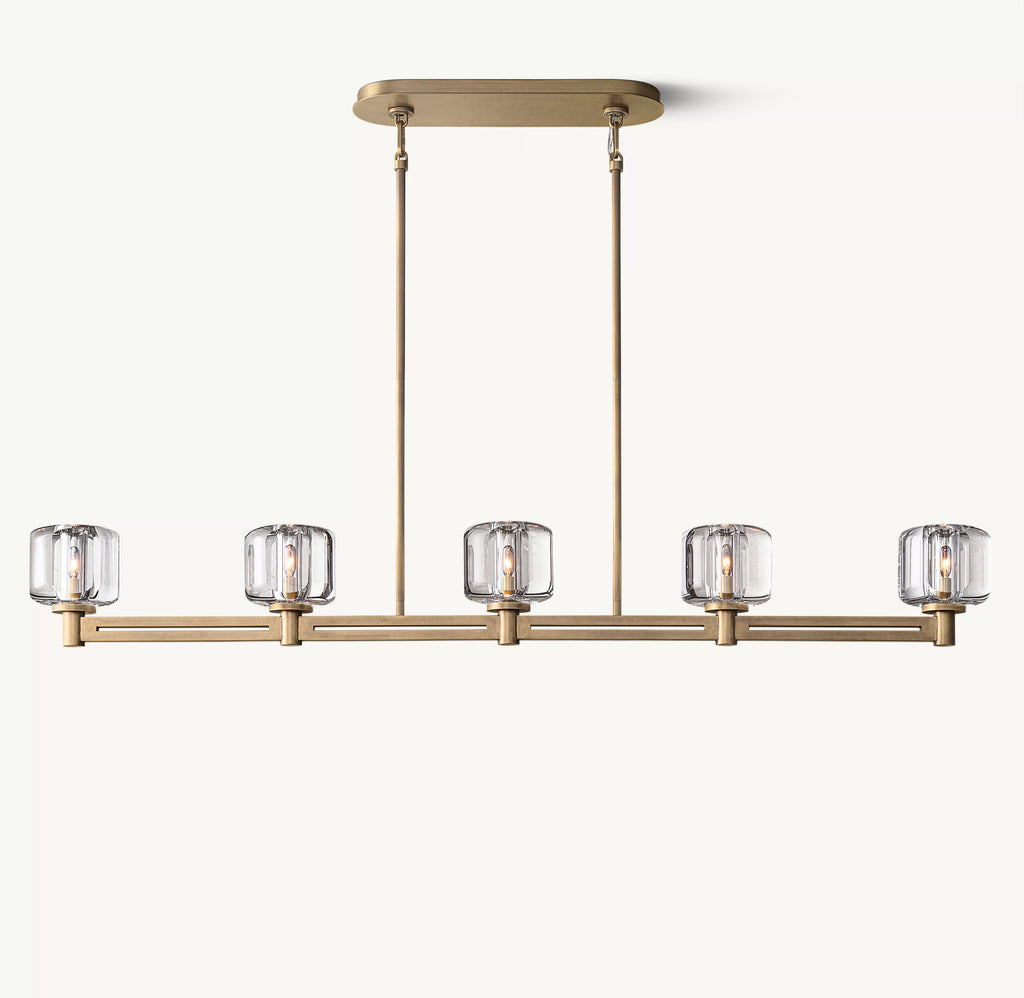 54 Inch Crystal Linear Candle Chandelier - Demaret