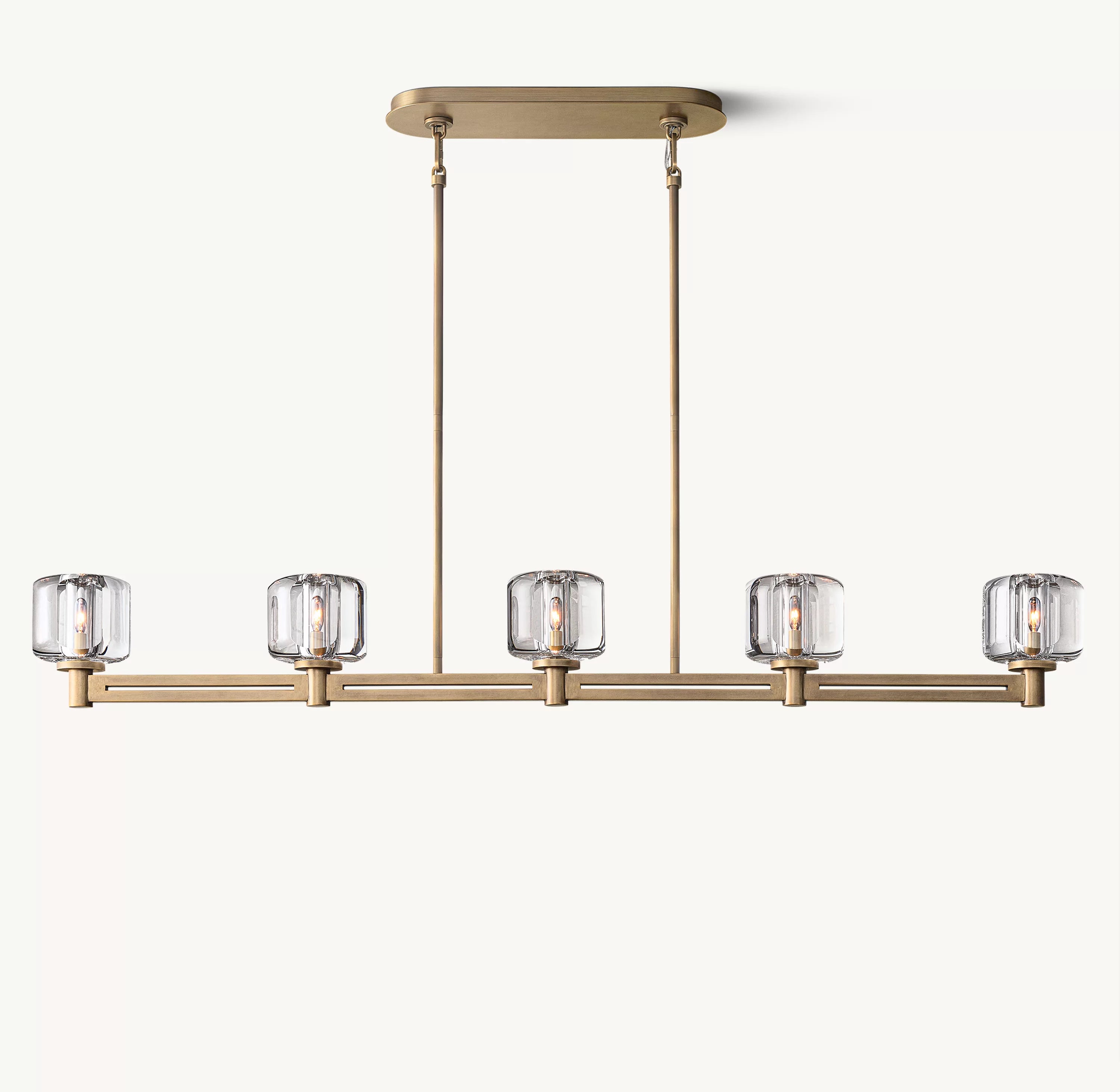 54 Inch Crystal Linear Candle Chandelier - Demaret