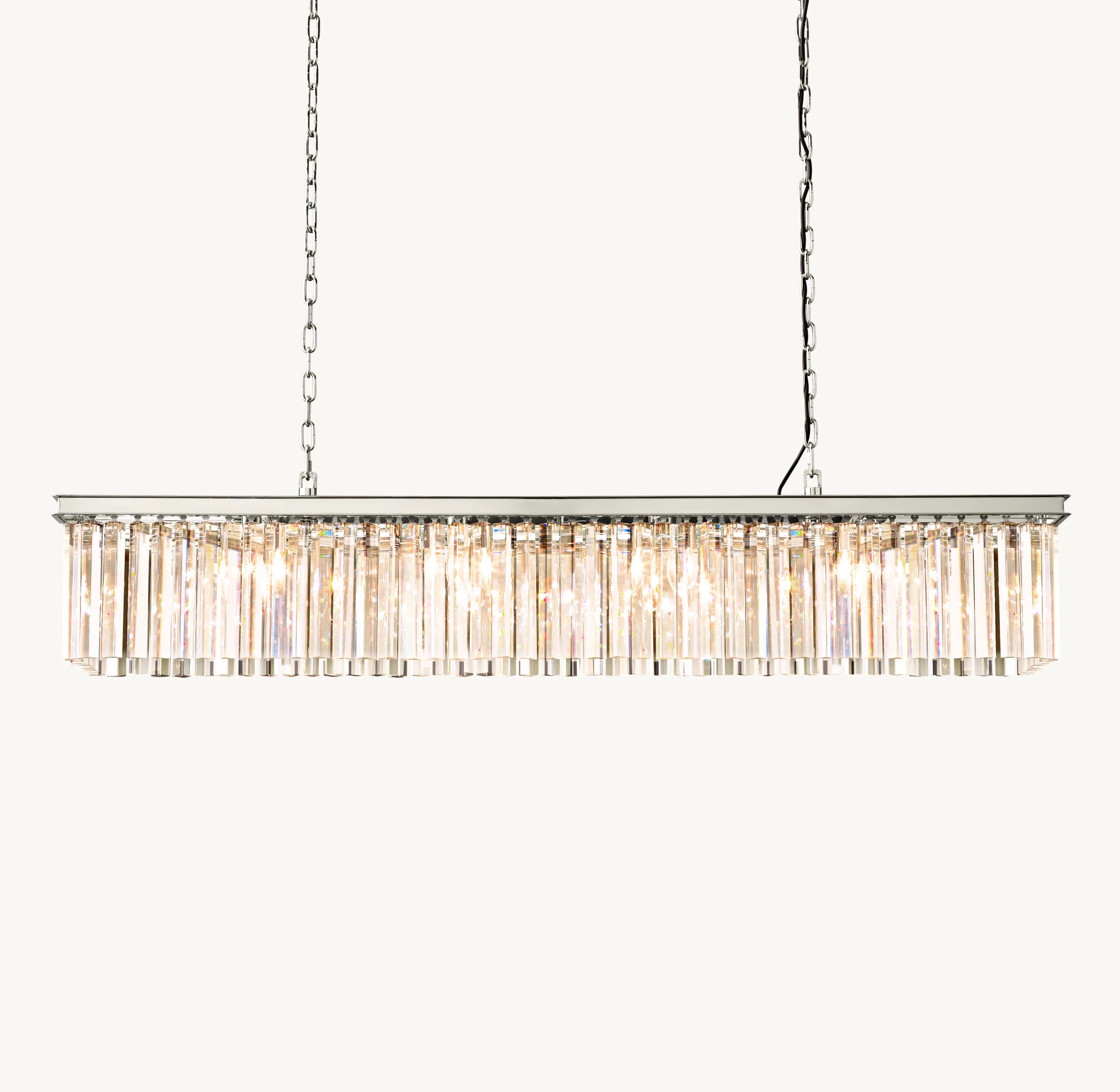 60 Inch Crystal Prism Rectangular Chandelier - Rhys