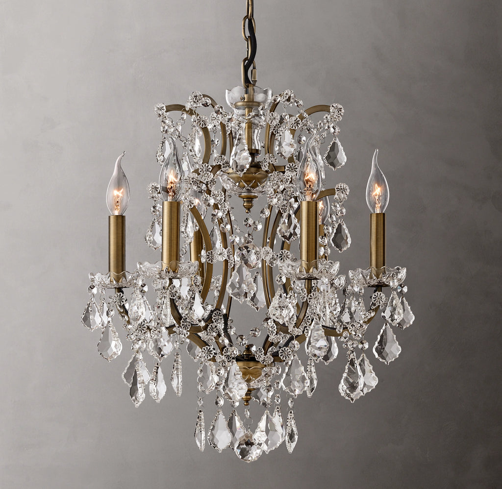 18 Inch Candelabra Crystal Chandelier - Rococo