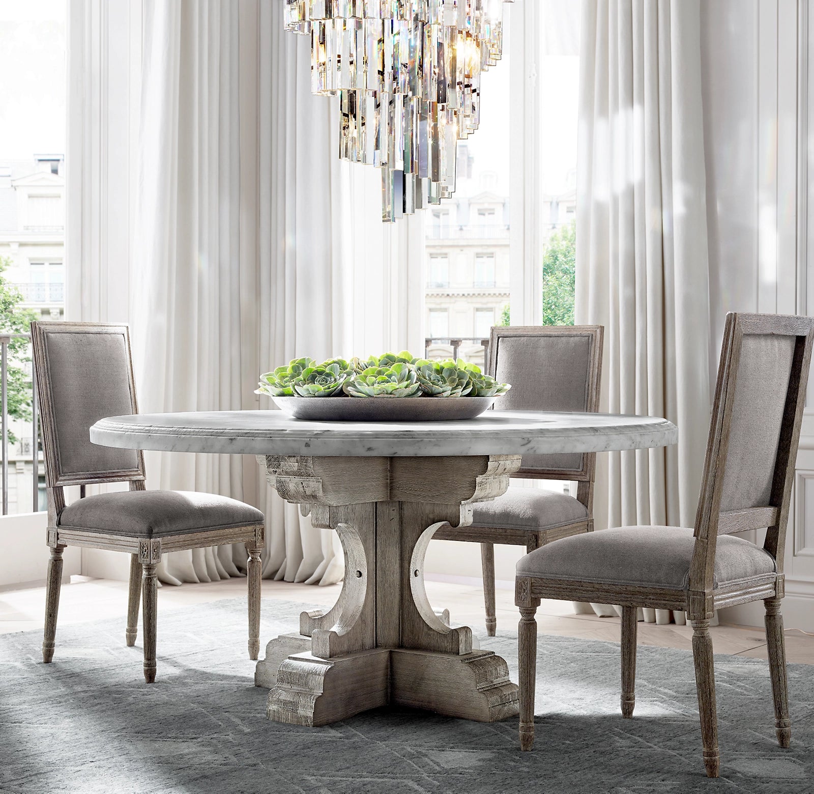 36 Inch Crystal Prism Cascading Chandelier - Helix