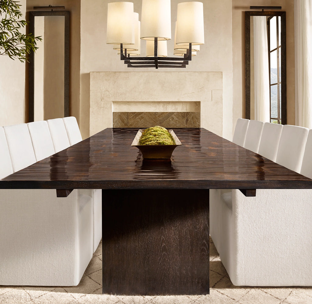 54 Inch Shaded Hammered Metal Linear Chandelier – Wright