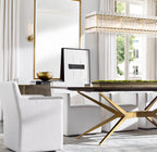 54 Inch Ribbed Glass Rectangular Chandelier - San Marco