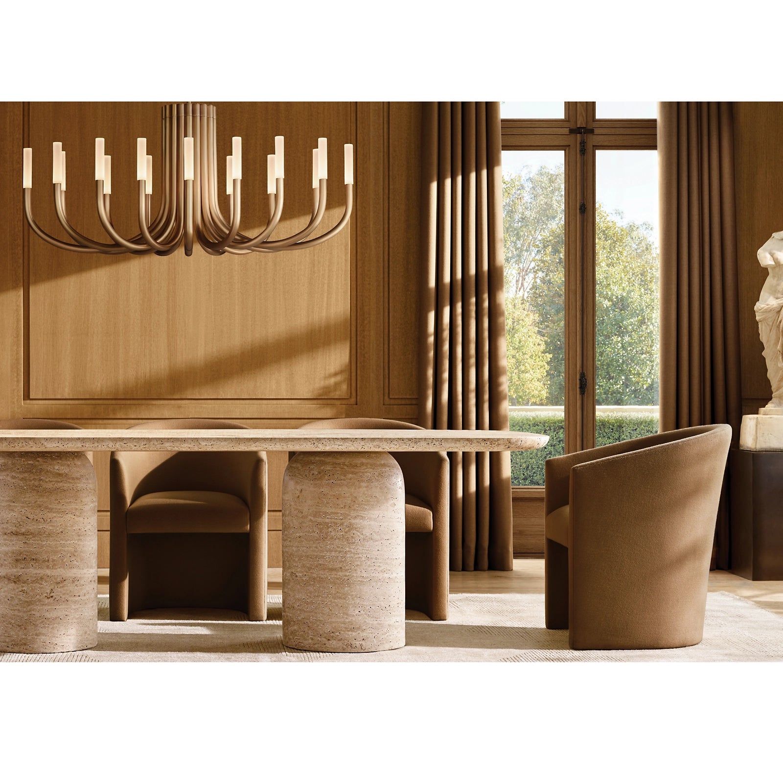 50 Inch Candlestick Swoop Arm Chandelier - Rousseau