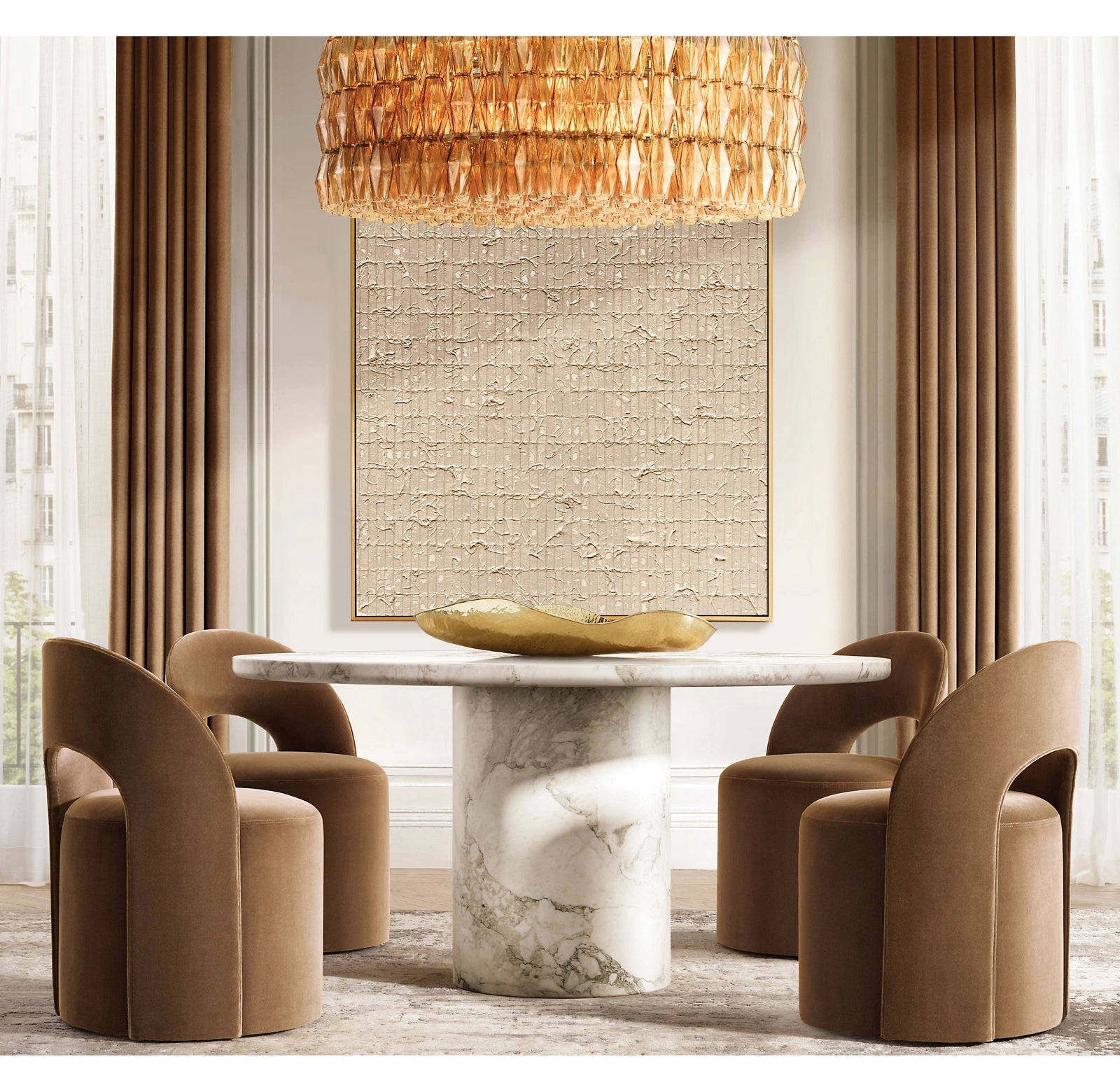 46 Inch Clear Murano Glass Round Chandelier - Chiara