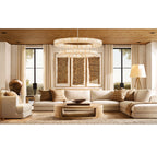 60 Inch Lueur Two-Tier Alabaster Chandelier - Rivage