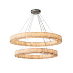 60 Inch Lueur Two-Tier Alabaster Chandelier - Rivage