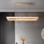 72 Inch Lueur Rectangular Alabaster Chandelier - Rivage
