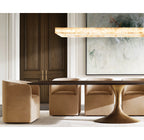 72 Inch Lueur Rectangular Alabaster Chandelier - Rivage