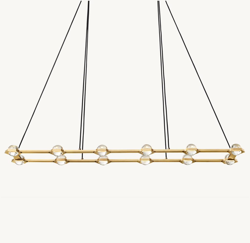 72 Inch Globe Crystal Rectangular Chandelier - Eclatant