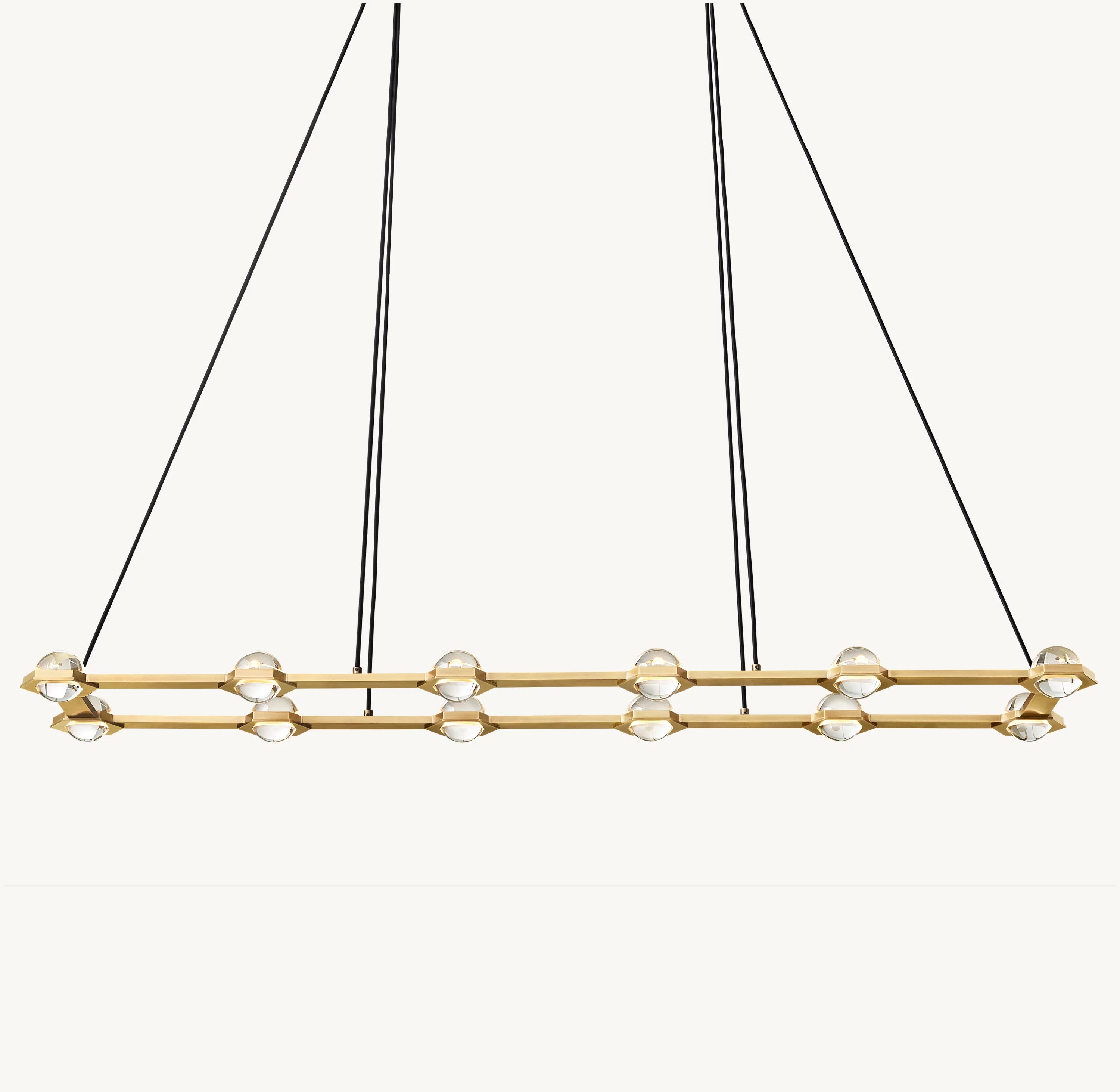72 Inch Globe Crystal Rectangular Chandelier - Eclatant