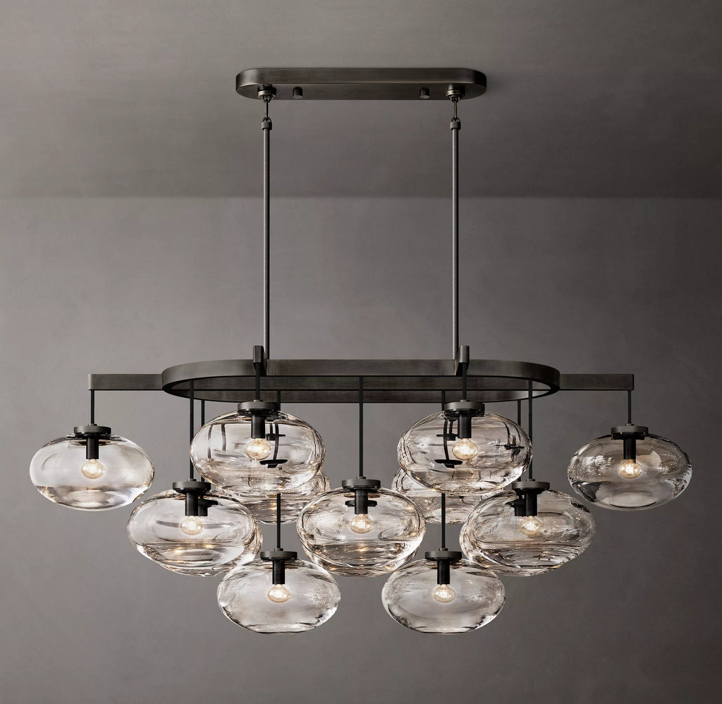 54 Inch Glass Bubble Oval Chandelier - Cabrette