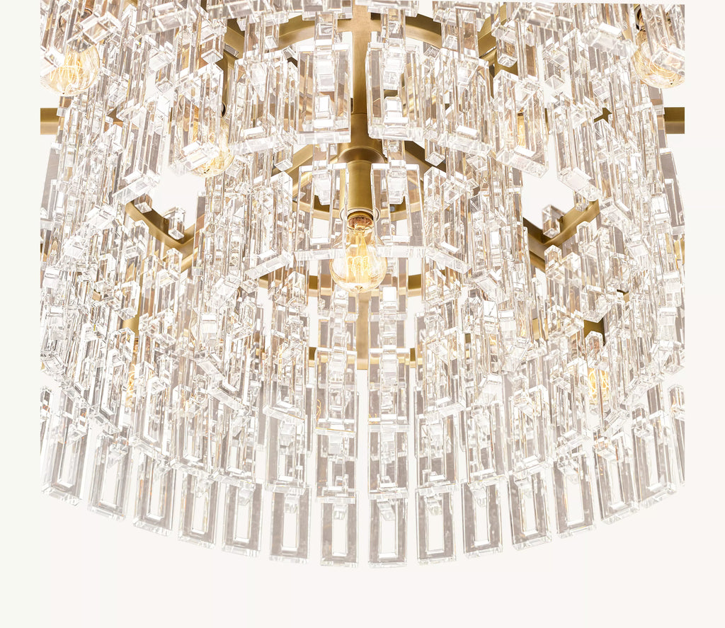 36 Inch Cascading Chain Crystal Chandelier - Marignan