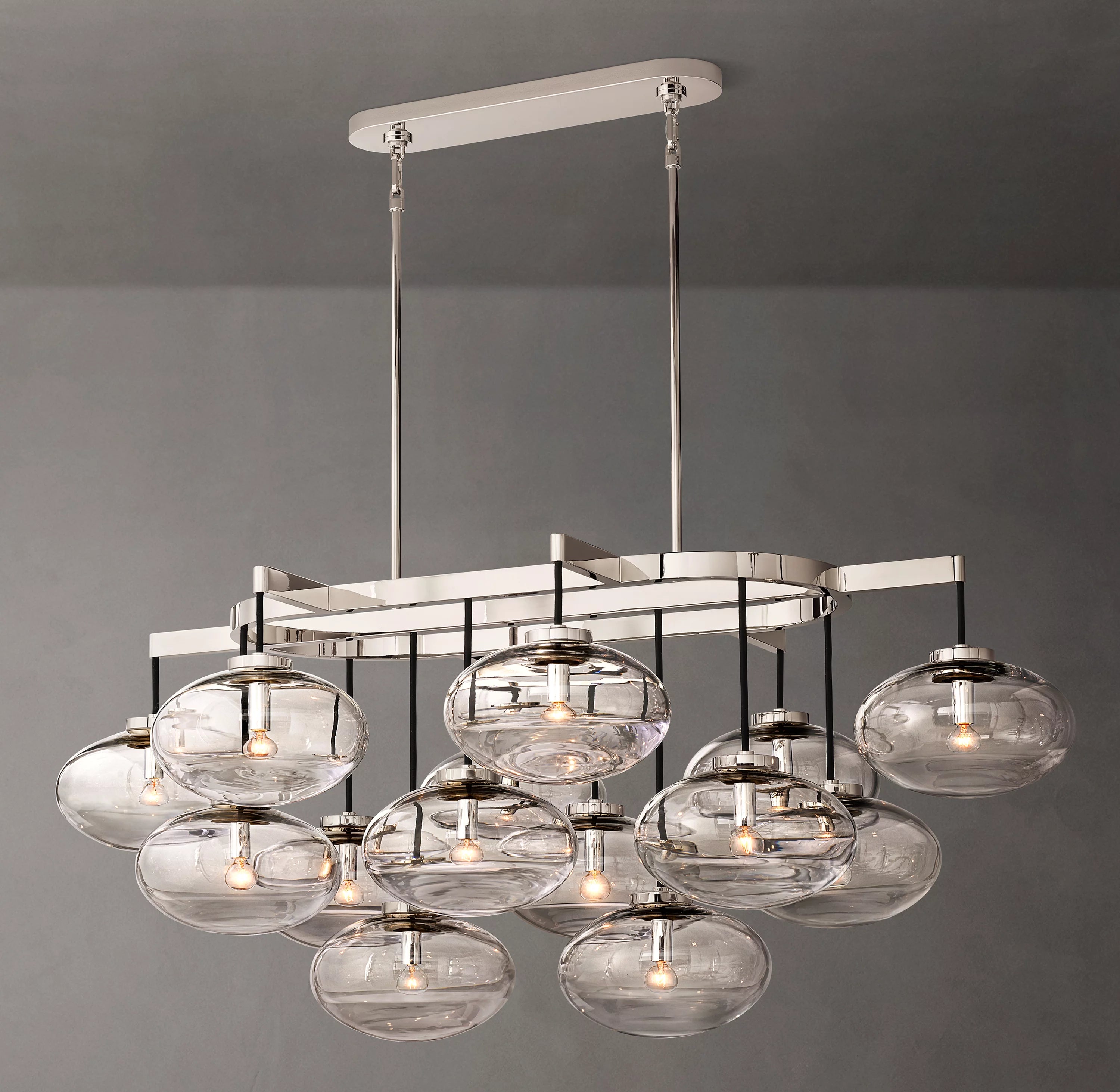 54 Inch Glass Bubble Oval Chandelier - Cabrette