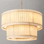 48 Inch Alabaster Two-Tier Chandelier - San Marco
