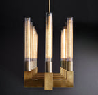 55 Inch Fluted-Glass Candlestick Linear Chandelier - Cannele