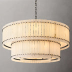 60 Inch Alabaster Two-Tier Chandelier - San Marco