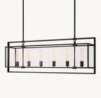54 Inch Glass Rectangular Chandelier - Beckman