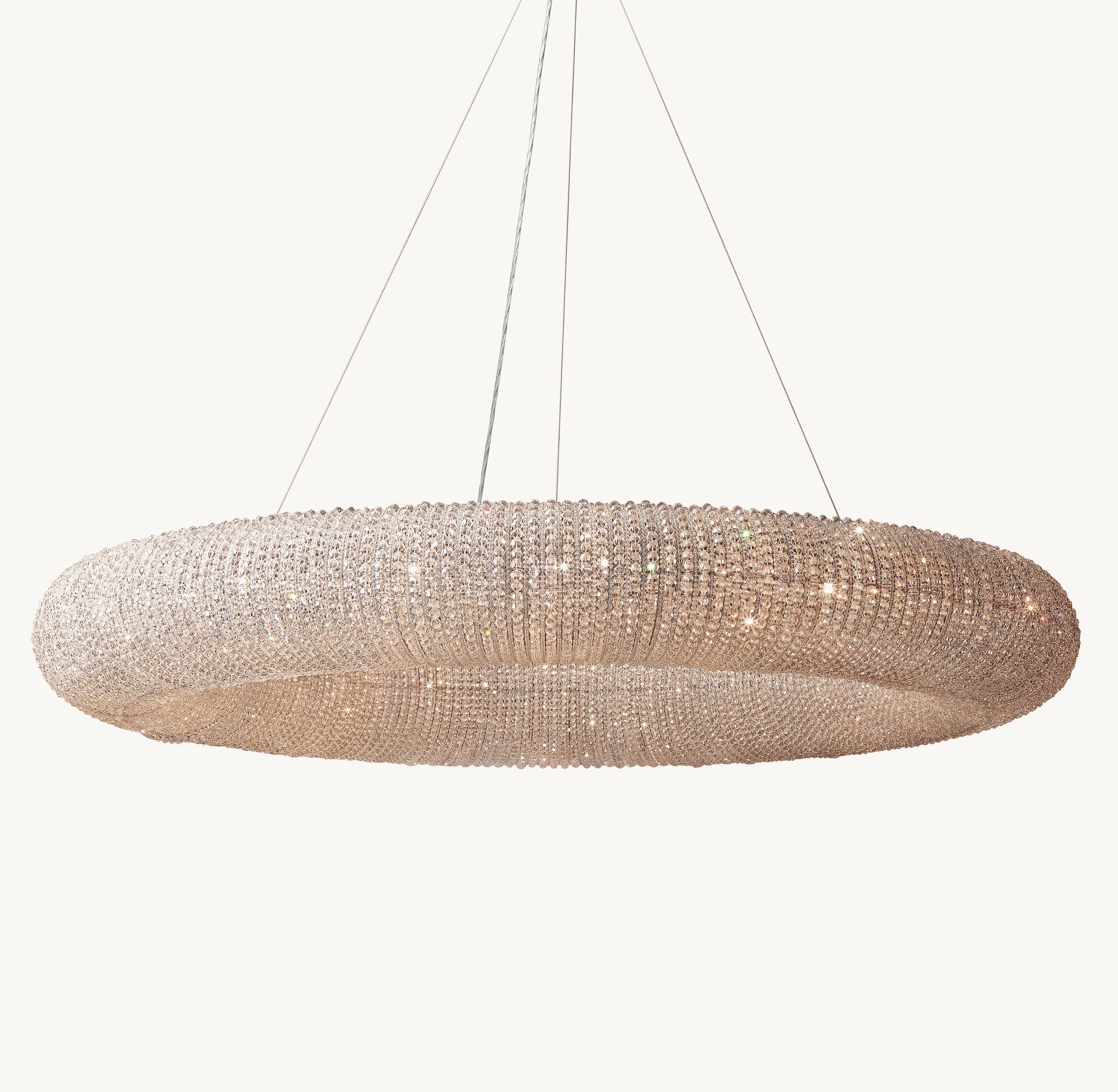 72 Inch Clear Crystal Bead Round Chandelier - Halo