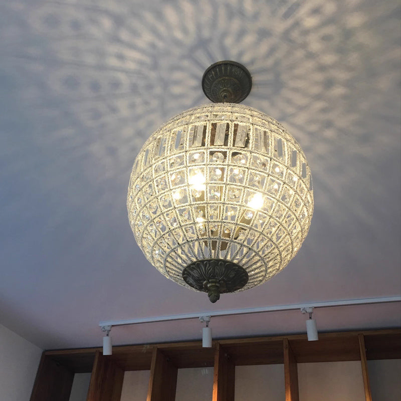18 Inch French Orb Crystal Pendant Light - Clara