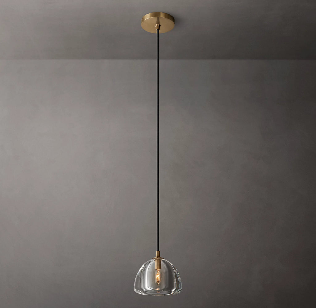 7 Inch Crystal Pendant Light - Hemisphere