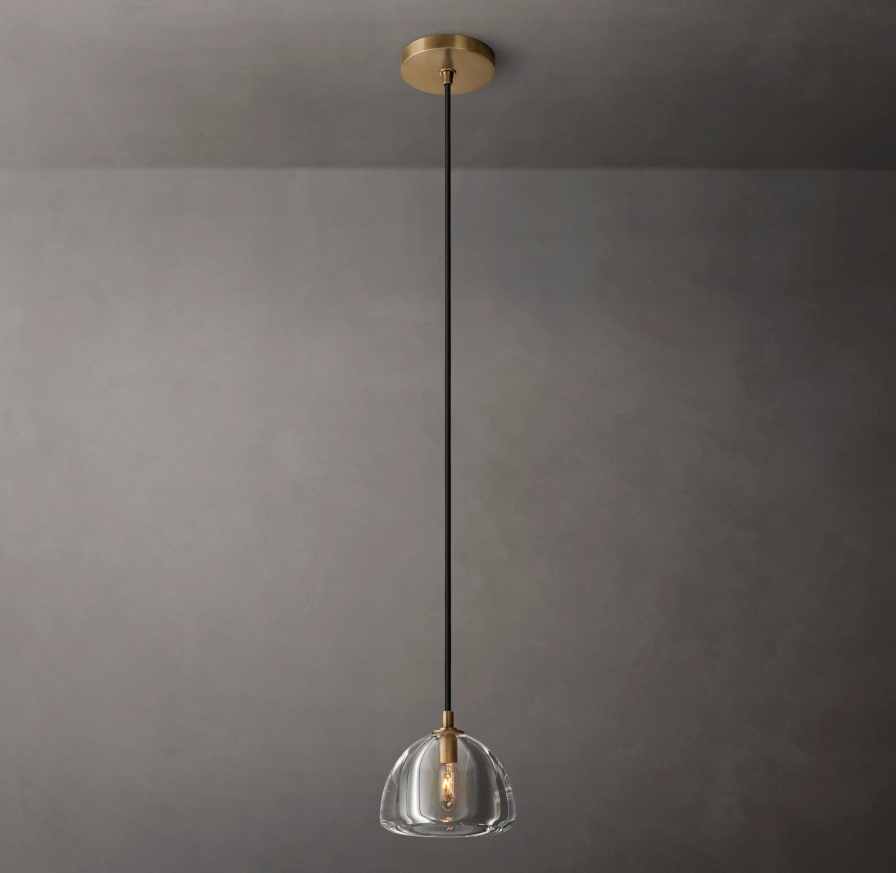 7 Inch Crystal Pendant Light - Hemisphere
