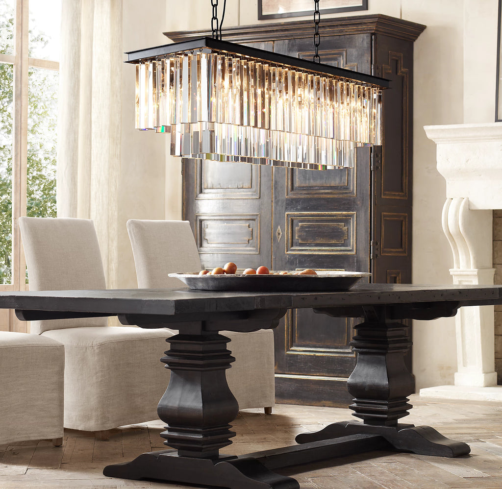 39 Inch Crystal Prism Rectangular Chandelier - Odeon