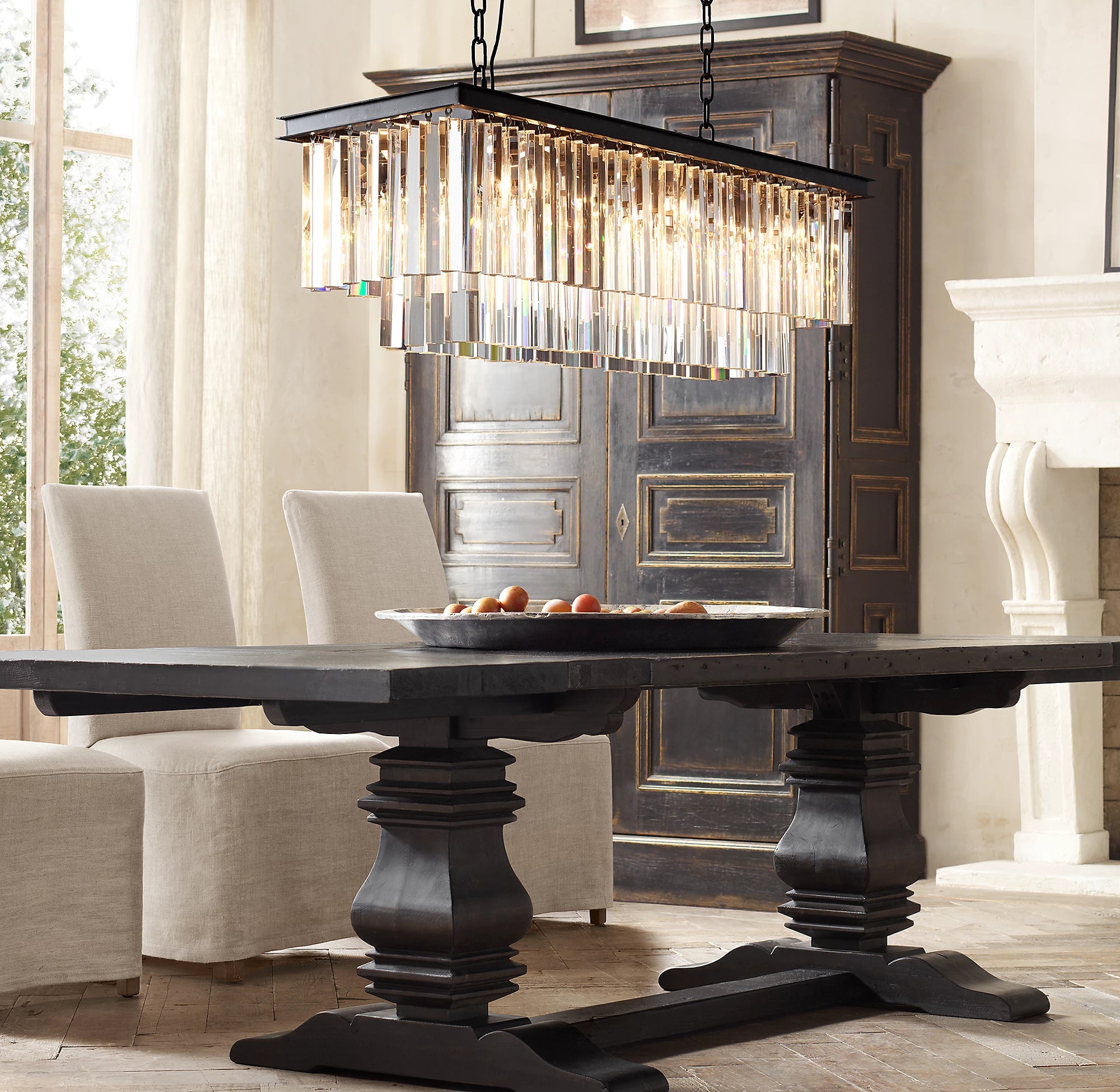 39 Inch Crystal Prism Rectangular Chandelier - Odeon