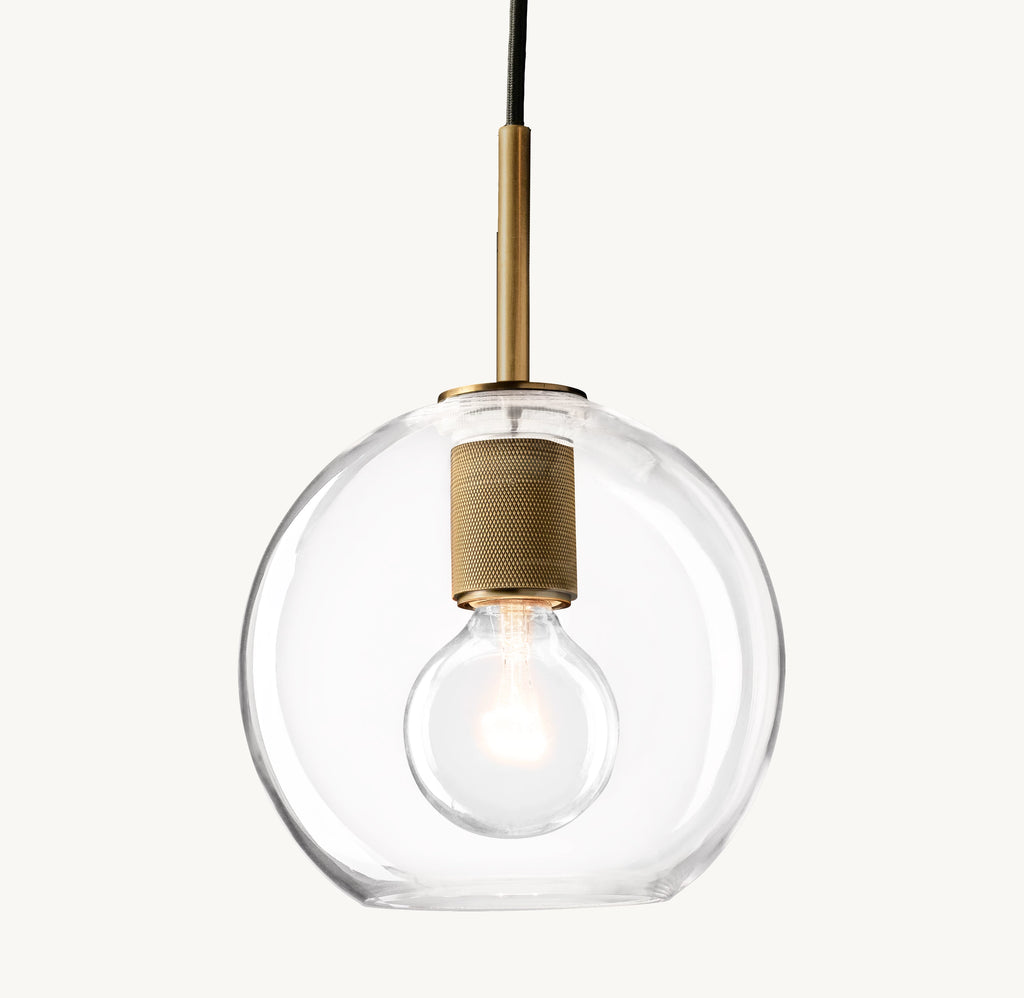 8 Inch Globe Glass Pendant Light - Utilitaire