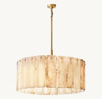 36 Inch Alabaster Round Chandelier - Calamette