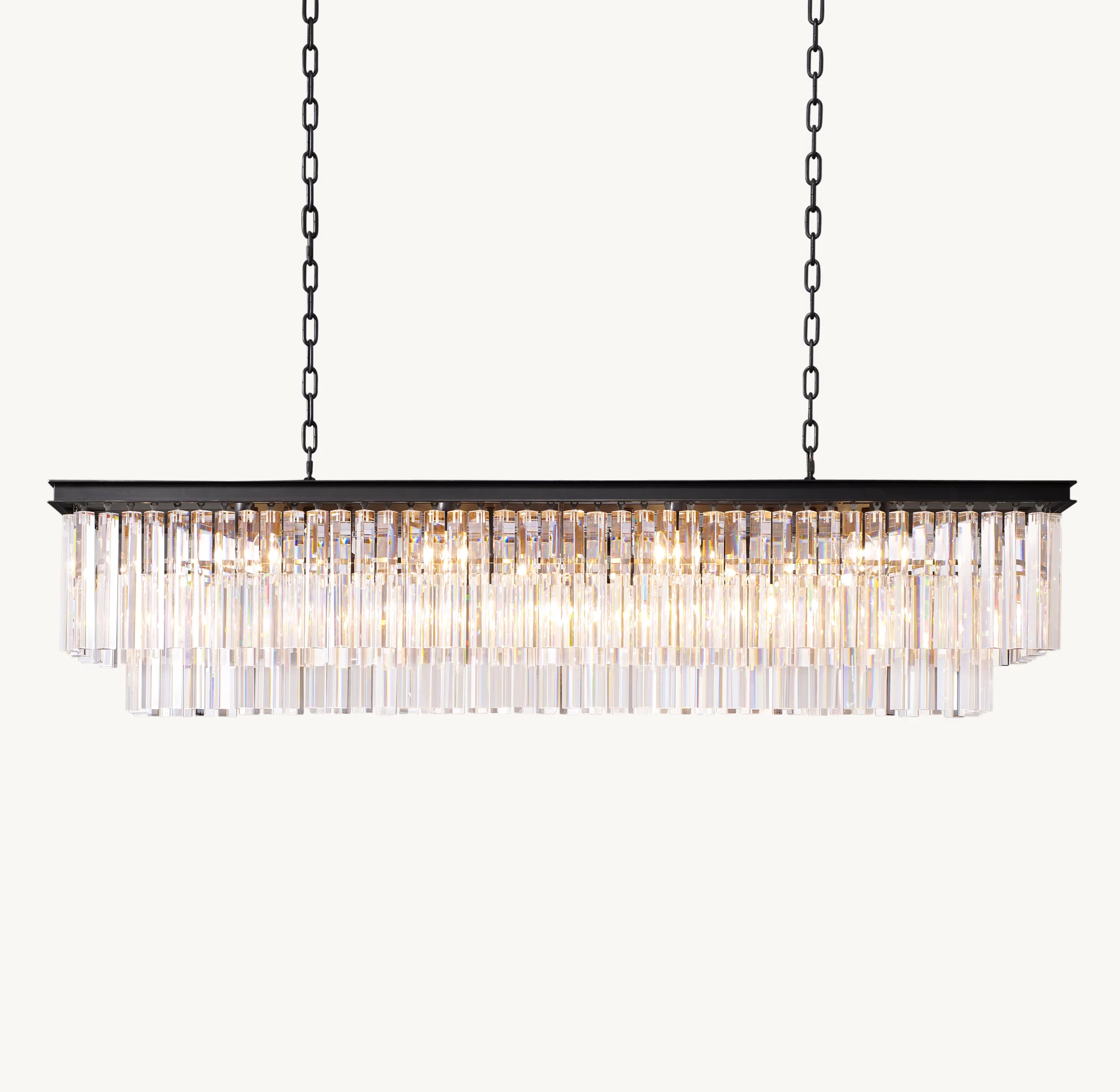 59 Inch Crystal Prism Rectangular Chandelier - Odeon