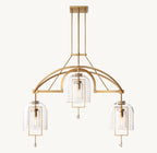 48 Inch Bell Glass Linear Chandelier - Fulcrum