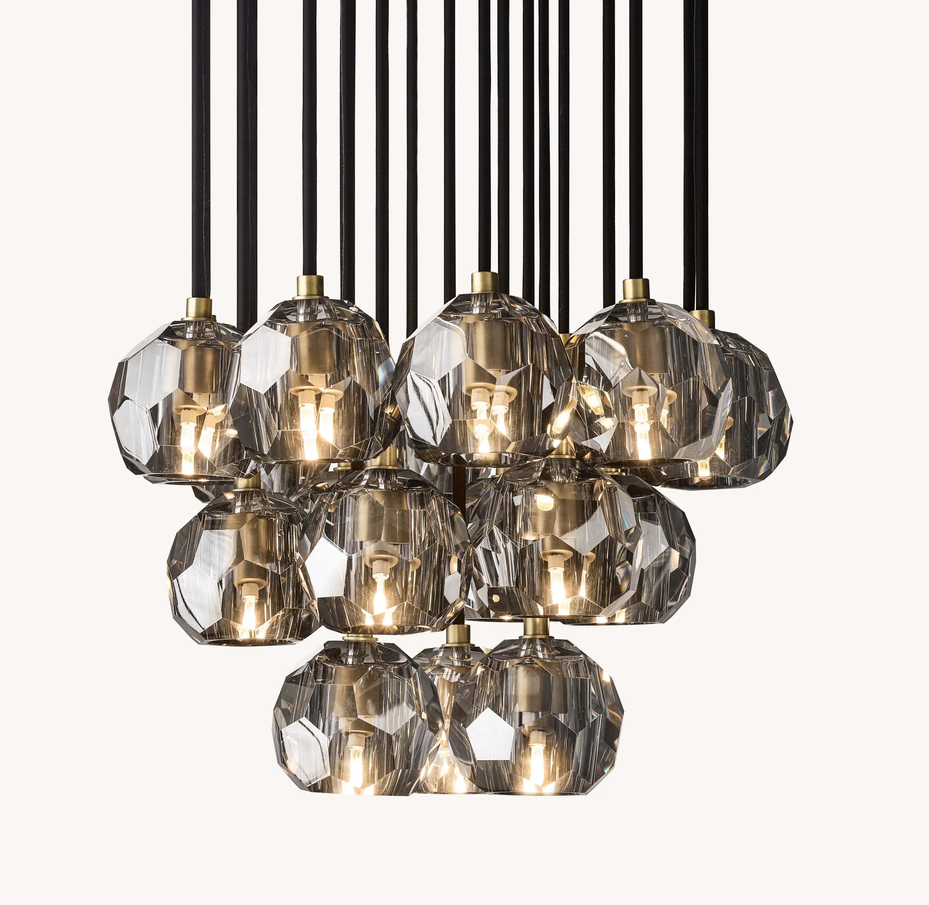 19 Inch Smoked Crystal Cluster Chandelier – Boule