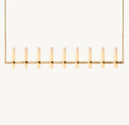 69 Inch Cylindrical Milk Glass Linear Chandelier - Ravelle