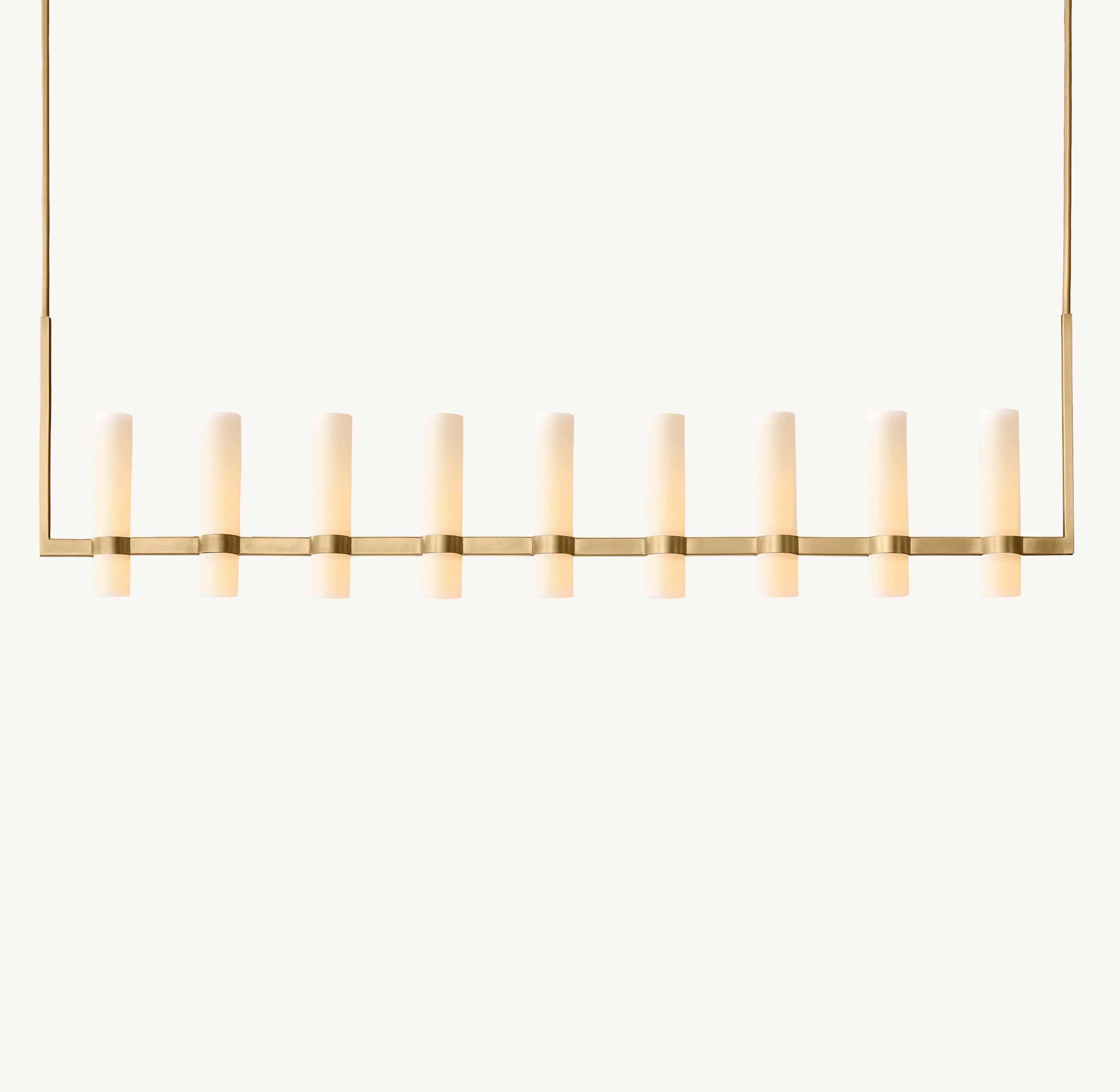69 Inch Cylindrical Milk Glass Linear Chandelier - Ravelle