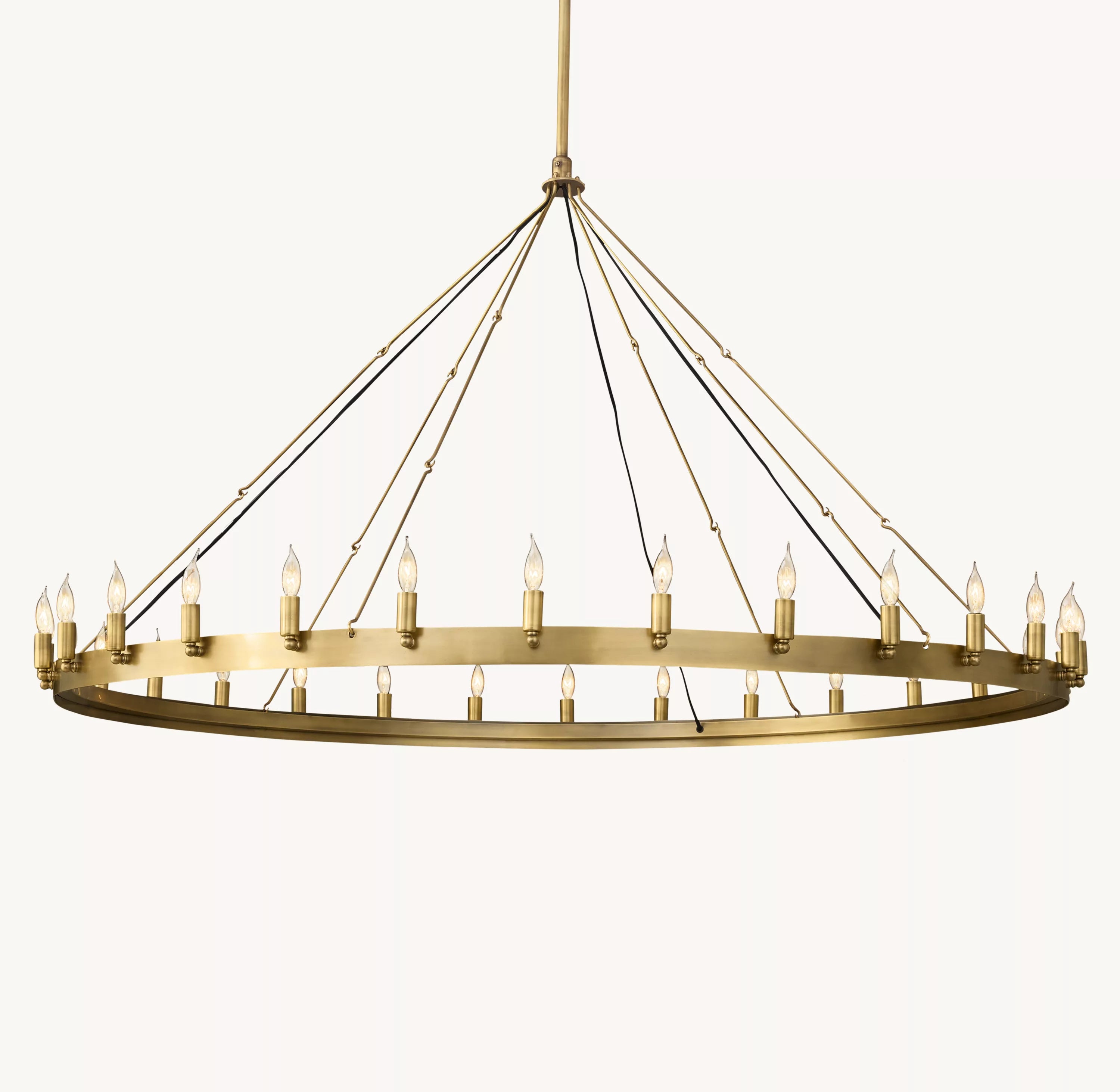 63 Inch Vintage Filament Bent Tip Candle Round Chandelier - Camino