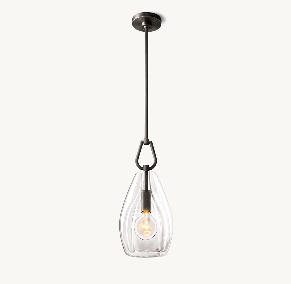 6 Inch Flute Crystal Pendant Light - Botanist