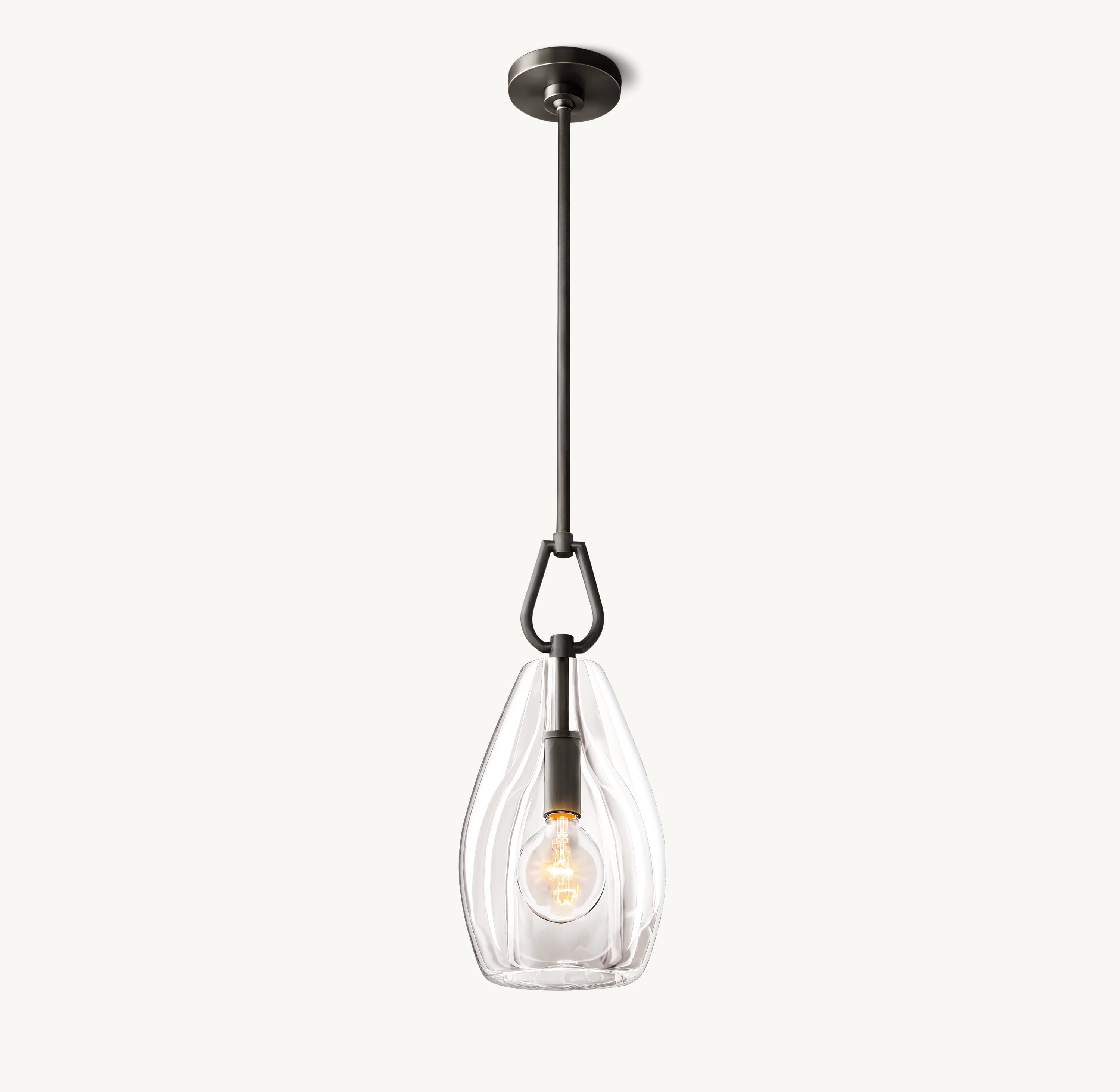 6 Inch Flute Crystal Pendant Light - Botanist